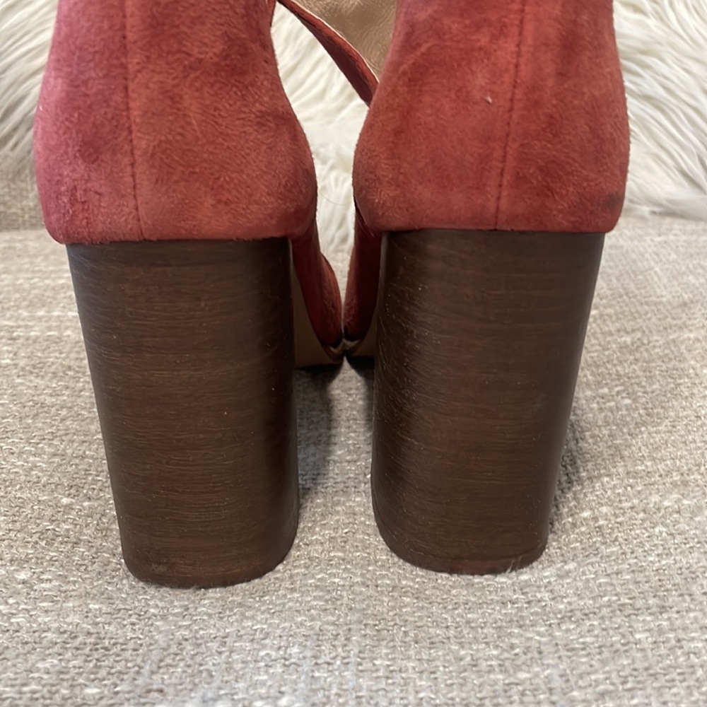 Boho Suede Open Toe Block Heel Festival Bootie (7.5) - Picture 10 of 13